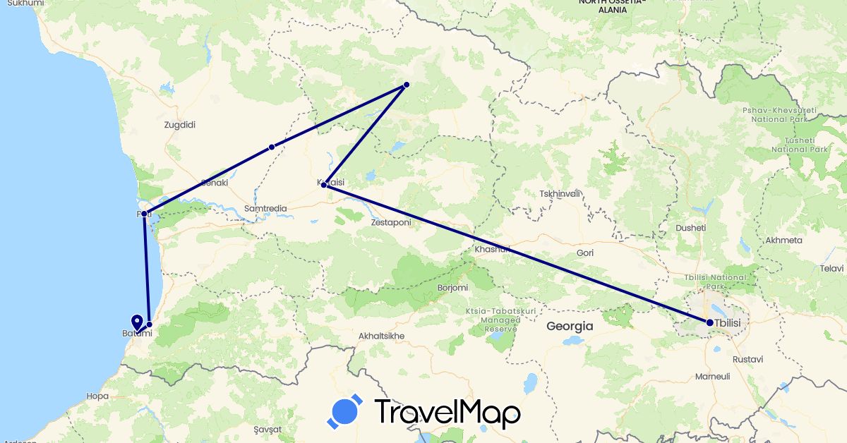 TravelMap itinerary: driving in Georgia (Asia)